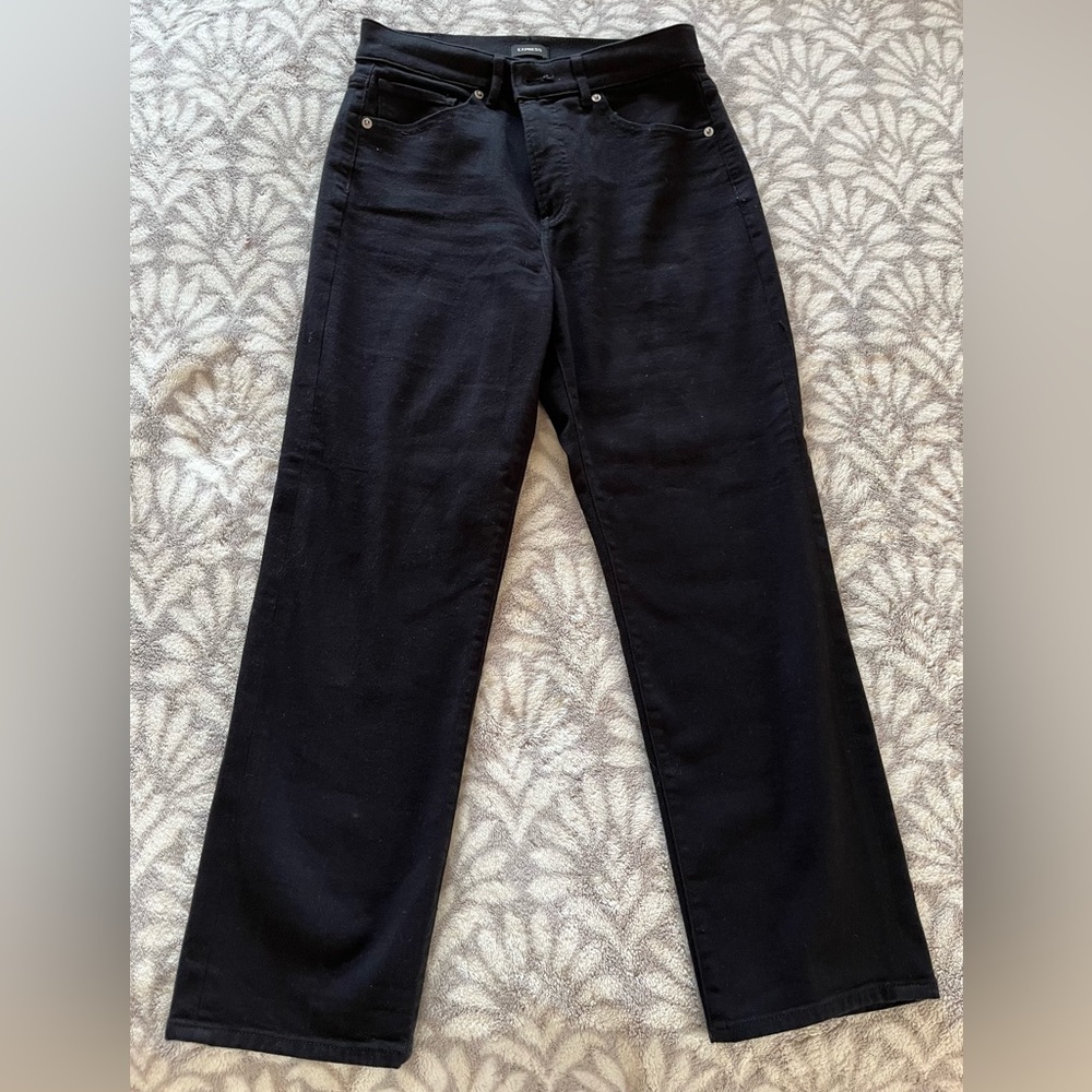 Express Black Straight-Leg high rise Jeans